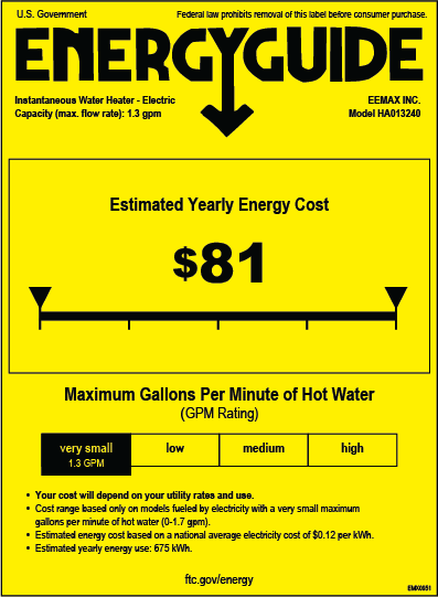 Energy Guide Label