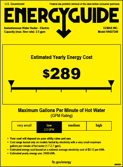 Energy Guide Label